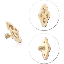 14 KARAT GOLD YELLOW DAGGER ATTACHMENT FOR 1.2MM INTERNALLY THREADED PINS