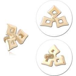 14 KARAT GOLD YELLOW DAGGER ATTACHMENT FOR 1.2MM INTERNALLY THREADED PINS