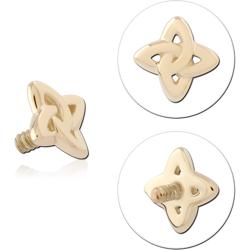 14 KARAT GOLD YELLOW DAGGER ATTACHMENT FOR 1.2MM INTERNALLY THREADED PINS
