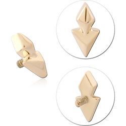 14 KARAT GOLD YELLOW DAGGER ATTACHMENT FOR 1.2MM INTERNALLY THREADED PINS
