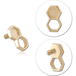 14 KARAT GOLD YELLOW DAGGER ATTACHMENT FOR 1.2MM INTERNALLY THREADED PINS