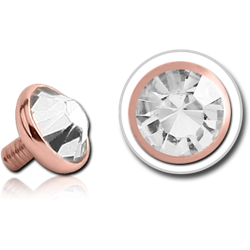 14 KARAT ROSE GOLD JEWELED DISC FOR 1.6MM INTERNALLY THREADED PINS