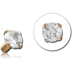 18 KARAT GOLD YELLOW INTERNALLY THREADED PRONG SET DIAMOND
