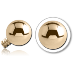 18 KARAT GOLD YELLOW BALL FOR 1.2MM INTERNALLY THREADED PINS