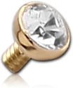 18 KARAT GOLD YELLOW BEZEL SET DIAMOND ATTACHMENT FOR 1.2MM INTERNALLY THREADED PINS