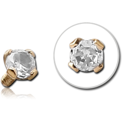 18 KARAT GOLD YELLOW INTERNALLY THREADED PRONG SET DIAMOND