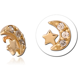 9 KARAT GOLD YELLOW JEWELED ATTACHMENT FOR 1.2MM INTERNALLY THREADED PINS