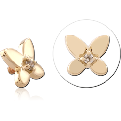 9 KARAT GOLD YELLOW JEWELED ATTACHMENT FOR 1.2MM INTERNALLY THREADED PINS