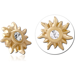 9 KARAT GOLD YELLOW JEWELED ATTACHMENT FOR 1.2MM INTERNALLY THREADED PINS