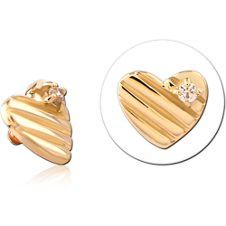 9 KARAT GOLD YELLOW JEWELED ATTACHMENT FOR 1.2MM INTERNALLY THREADED PINS