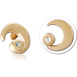 9 KARAT GOLD YELLOW JEWELED ATTACHMENT FOR 1.2MM INTERNALLY THREADED PINS