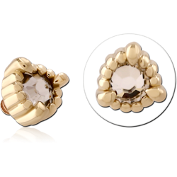 9 KARAT GOLD YELLOW JEWELED ATTACHMENT FOR 1.2MM INTERNALLY THREADED PINS