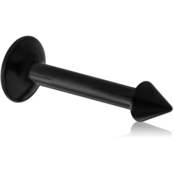 BLACK PVD COATED SURGICAL STEEL GRADE 316L INTERNALLY THREADED LABRET WITH CONE