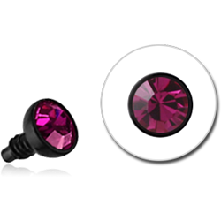 BLACK PVD SURGICAL STEEL GRADE 316L PREMIUM CRYSTAL JEWELED BALL FOR 1.2MM INTERNALLY THREADED PIN