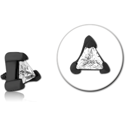 BLACK PVD COATED SURGICAL STEEL GRADE 316L JEWELED MICRO ATTACHMENT FOR 1.2MM INTERNALLY THREADED PINS