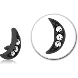 BLACK PVD COATED SURGICAL STEEL GRADE 316L JEWELED MICRO ATTACHMENT FOR 1.2MM INTERNALLY THREADED PINS