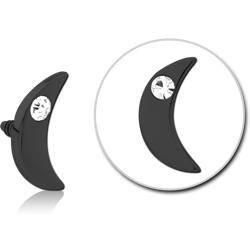 BLACK PVD COATED SURGICAL STEEL GRADE 316L JEWELED MICRO ATTACHMENT FOR 1.2MM INTERNALLY THREADED PINS