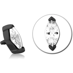 BLACK PVD COATED SURGICAL STEEL GRADE 316L JEWELED MICRO ATTACHMENT FOR 1.2MM INTERNALLY THREADED PINS