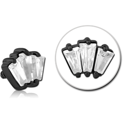 BLACK PVD COATED SURGICAL STEEL GRADE 316L JEWELED MICRO ATTACHMENT FOR 1.2MM INTERNALLY THREADED PINS