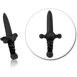 BLACK PVD COATED SURGICAL STEEL GRADE 316L MICRO ATTACHMENT FOR 1.2MM INTERNALLY THREADED PINS - SWORD