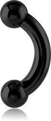 BLACK PVD COATED TITANIUM ALLOY INTERNALLY THREADED CURVED BARBELL