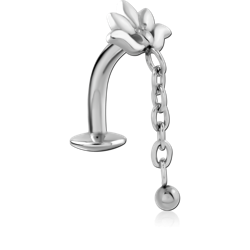 SURGICAL STEEL GRADE 316L INTERNALLY THREADED CURVED LABRET