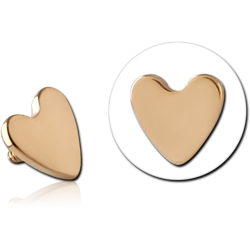 GOLD PVD 18K COATED  SURGICAL STEEL GRADE 316L HEART FOR 1.2MM INTERNALLY THREADED PINS