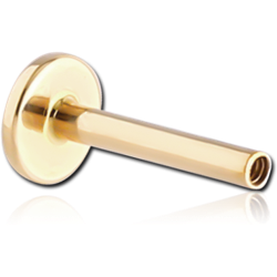 GOLD PVD 18K COATED  SURGICAL STEEL GRADE 316L INTERNALLY THREADED MICRO LABRET PIN FOR 0.8 MM THREAD