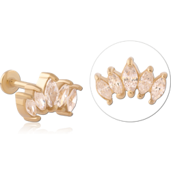 GOLD PVD 18K SURGICAL STEEL GRADE 316L INTERNALLY THREADED MICRO LABRET