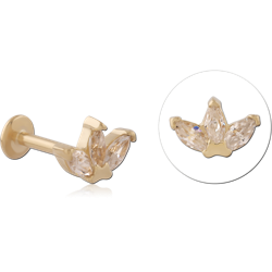 GOLD PVD 18K SURGICAL STEEL GRADE 316L INTERNALLY THREADED MICRO LABRET