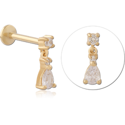 GOLD PVD 18K SURGICAL STEEL GRADE 316L INTERNALLY THREADED MICRO LABRET