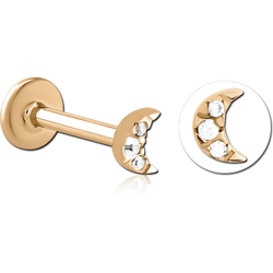 GOLD PVD 18K COATED SURGICAL STEEL GRADE 316L INTERNALLY THREADED CURVED MICRO BARBELL