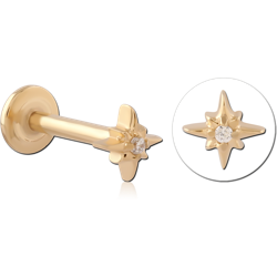 GOLD PVD 18K COATED SURGICAL STEEL GRADE 316L INTERNALLY THREADED CURVED MICRO BARBELL