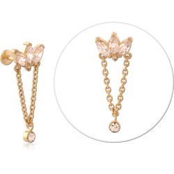 GOLD PVD 18K SURGICAL STEEL GRADE 316L INTERNALLY THREADED MICRO LABRET