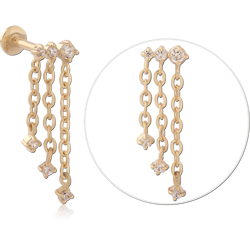 GOLD PVD 18K COATED SURGICAL STEEL GRADE 316L INTERNALLY THREADED CURVED MICRO BARBELL