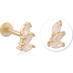 GOLD PVD 18K SURGICAL STEEL GRADE 316L INTERNALLY THREADED MICRO LABRET