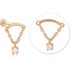 GOLD PVD 18K SURGICAL STEEL GRADE 316L INTERNALLY THREADED MICRO LABRET