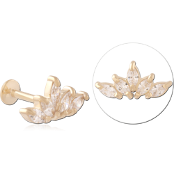GOLD PVD 18K SURGICAL STEEL GRADE 316L INTERNALLY THREADED MICRO LABRET