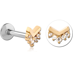 GOLD PVD 18K SURGICAL STEEL GRADE 316L INTERNALLY THREADED MICRO LABRET