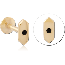 GOLD PVD 18K COATED SURGICAL STEEL GRADE 316L INTERNALLY THREADED JEWELED MICRO LABRET
