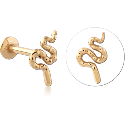 GOLD PVD 18K SURGICAL STEEL GRADE 316L INTERNALLY THREADED MICRO LABRET