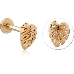 GOLD PVD 18K SURGICAL STEEL GRADE 316L INTERNALLY THREADED MICRO LABRET