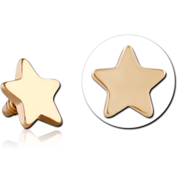 GOLD PVD 18K COATED SURGICAL STEEL GRADE 316L STAR FOR 1.2MM INTERNALLY THREADED PINS