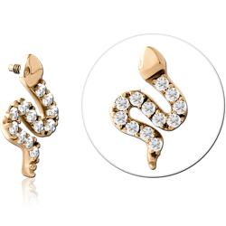 GOLD PVD 18K COATED SURGICAL STEEL GRADE 316L JEWELED MICRO ATTACHMENT FOR 1.2MM INTERNALLY THREADED PINS