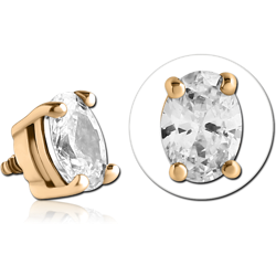 GOLD PVD 18K COATED SURGICAL STEEL GRADE 316L JEWELED MICRO ATTACHMENT FOR 1.2MM INTERNALLY THREADED PINS