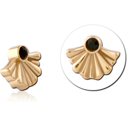 GOLD PVD 18K SURGICAL STEEL GRADE 316L JEWELED MICRO ATTACHMENT FOR 1.2MM INTERNALLY THREADED PINS