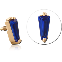 GOLD PVD 18K COATED SURGICAL STEEL GRADE 316L JEWELED MICRO ATTACHMENT FOR 1.2MM INTERNALLY THREADED PINS - FIVE GEM