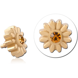 GOLD PVD 18K COATED SURGICAL STEEL GRADE 316L JEWELED MICRO ATTACHMENT FOR 1.2MM INTERNALLY THREADED PINS