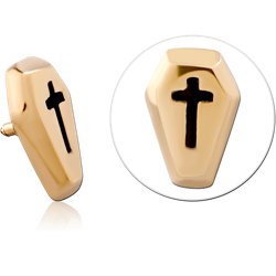 GOLD PVD 18K COATED SURGICAL STEEL GRADE 316L MICRO ATTACHMENT FOR 1.2MM INTERNALLY THREADED PINS