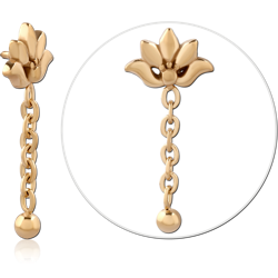 GOLD PVD 18K COATED SURGICAL STEEL GRADE 316L MICRO ATTACHMENT FOR 1.2MM INTERNALLY THREADED PINS